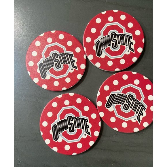 Ohio state buckeyes coasters set of 4 - Picture 1 of 2